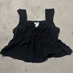 Elegant Black Square Neck Blouse